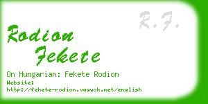 rodion fekete business card